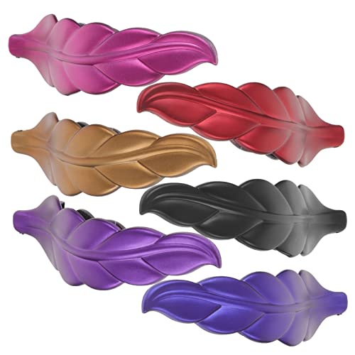 SKISUNO 6 Stück Haarklammern in Blattform Rutschfest Aus Kunststoff Für Frauen Und Mädchen Haarzubehör Für Gesicht Waschen in Bunten Farben von SKISUNO