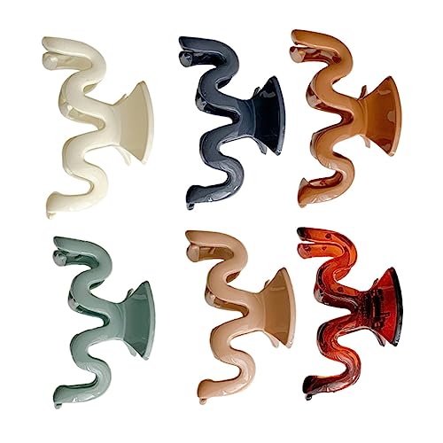 SKISUNO 6stücke Haarklammer Gewellt Groß Haarspange Für Frauen Haarklammer Rutschfest Für Dickes Haar Haarspange Zum Frisieren von SKISUNO