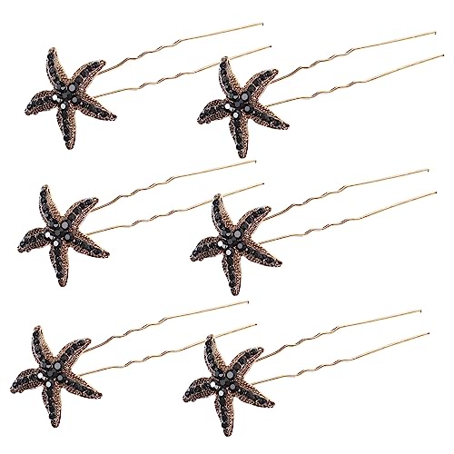 SKISUNO 6stücke Stern Haarnadel Für Frauen Braut Haarstab Mit Strass Decor Hochzeit Haarspange Langlebig Und Sicher Elegantes Alltagsaccessoire von SKISUNO