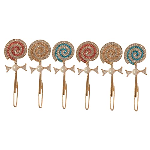 SKISUNO 6stücke Haarspangen Mit Strass Und Perlen Candy Barrettes in Lollipop-form Haarschmuck Aus Legierung Für Mädchen Und Frauen Geeignet Für Schule Geburtstage Und Hochzeiten von SKISUNO