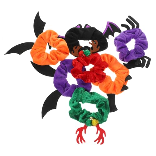 SKISUNO 7stücke Elastische Haargummis Halloween-pferdeschwanzhalter Haargummis Für Mädchen Gemischter Stil Dehnbare Dekorative Haarschmuck Für Frauen von SKISUNO