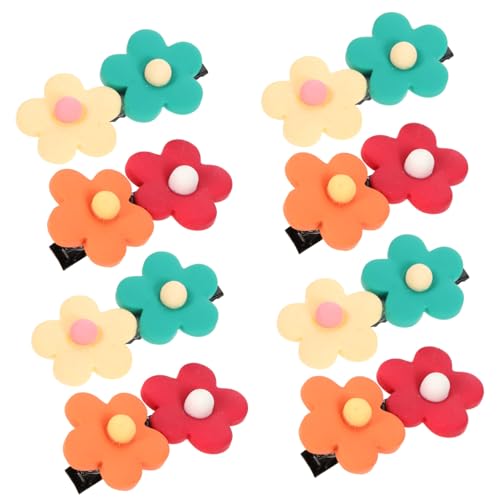 SKISUNO 8 Stck. Teiliges Kleine Bunte Blumen Haarclips für Mädchen Niedliche Haarklammern mit Fester Haltbarkeit Farbenfrohe Haarklammern für Alltag Party und Geschenkideen von SKISUNO