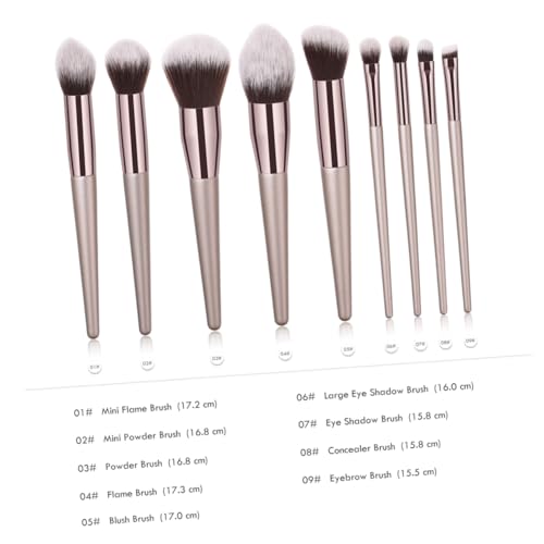 SKISUNO 9stücke Schminkpinselset Mit Holzgriff Und Nylonborsten Für Damen Kosmetikpinselset Professioneller Make-up-pinsel Puderpinsel Make-up von SKISUNO