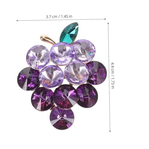 SKISUNO Alloy Glas Trauben Brosche Glitzernde Frucht Anstecknadel für Damen Jacken Blusen Kleider Eleganter Modeschmuck Vielseitig für Party Alltag von SKISUNO