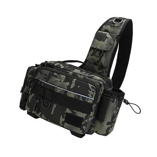 SKISUNO Angeltasche Multifunktionale Hüfttasche Schultertasche Angelausrüstungstasche Tragbar Outdoor Mit Verstellbaren Riemen Und Hochfestem Material von SKISUNO