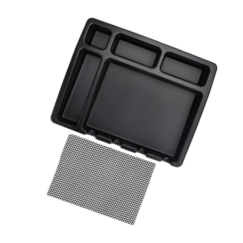 SKISUNO Barber Organizer Tray mit Rutschfester Matte Leichter Langlebiger Haarschneidegerätehalter für Friseursalons und Zuhause Stilvolles Schwarzes Aufbewahrungsfach für Haarschneider von SKISUNO