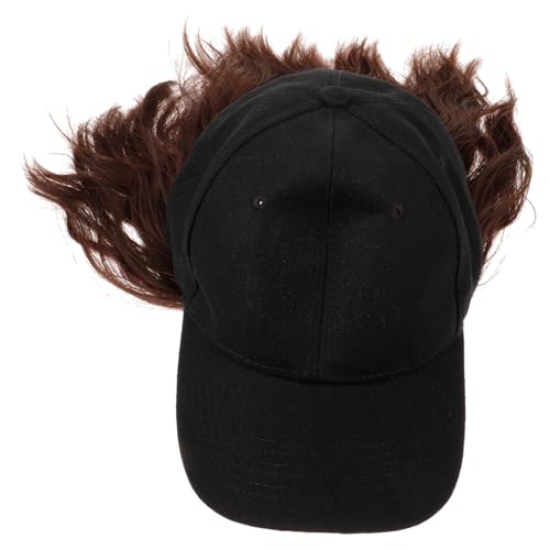 SKISUNO Baseball Hut Perücke für Damen Lockige Perücke mit Synthetischem Haar Bequem und Leicht für Cosplay und Freizeitaktivitäten Tiefbraunem Farbton von SKISUNO