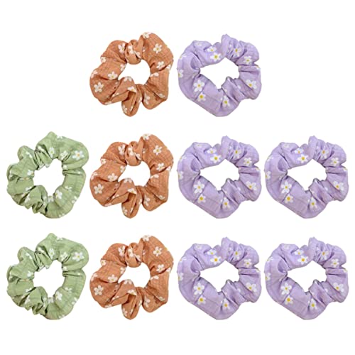 SKISUNO 10stücke Haargummis Mit Blumenmuster Elastische Haargummis Für Damen Bunte Haarbänder Für Pferdeschwanz Und Zöpfe Für Alltag Und Feste von SKISUNO