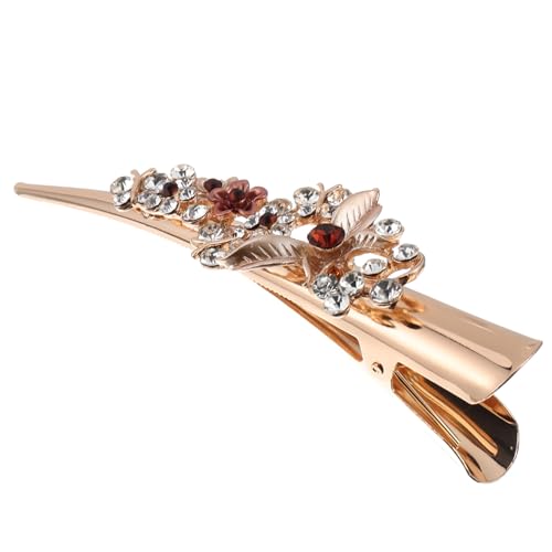 SKISUNO Braut Haarschmuck Frauen Glitzernde Alligator Haarspange Blumen Design Leicht Hochzeitskopfschmuck Elegant Für Party Festliche Anlässe von SKISUNO
