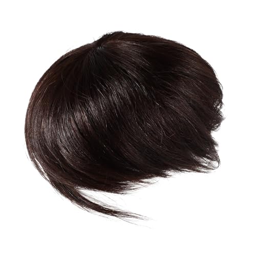 SKISUNO Clip in Echthaar Haarteil für Damen Natürlicher Glatter Haarpony Tiefbraun Unsichtbarer Haarersatz Wiederverwendbar für Alltag Party und Cosplay von SKISUNO