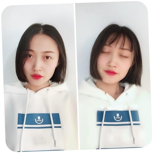 SKISUNO Clip in Haarteil für Frauen Natürlicher Frontfransen Haarteil Luftiger Mini in Schwarz Bequemes Atmungsaktives Haaraccessoire für Alltag Party Cosplay und Besondere Anlässe von SKISUNO