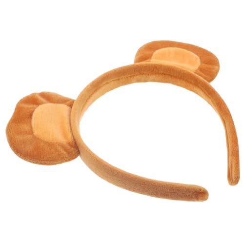 SKISUNO Cosplay Haarreif Mit Affenohren Lustiges Kostümzubehör Für Partys Fotorequisiten Und Bühnenauftritte Weiche Und Bequeme Tierhaarreifen Für Erwachsene Dunkelbraun von SKISUNO