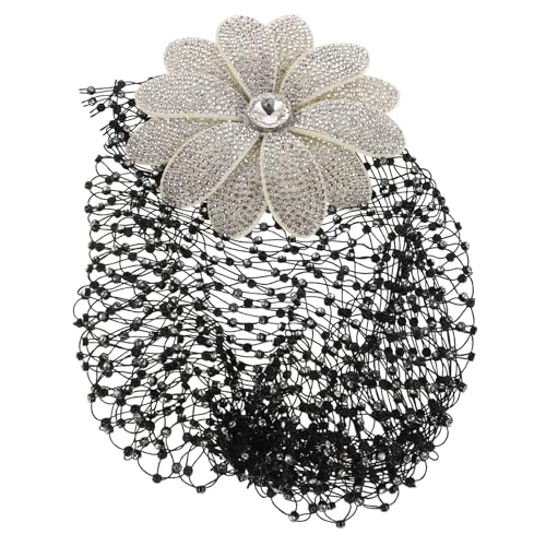 SKISUNO Damen Vintage Strass Kappe Braut Blumen Mesh Netz Hut Retro Kopfbedeckung Für Abendessen Abschlussbälle Und Feiertagsfeiern von SKISUNO