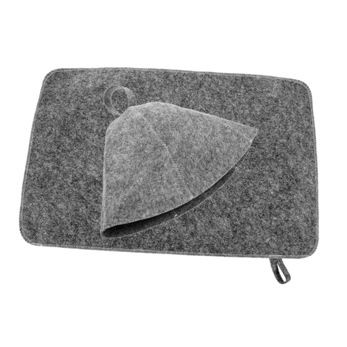 SKISUNO Dickes Filz Sauna Hut mit Wasseraufnahme Wiederverwendbare Saunakappe und Sauna Kissen Atmungsaktiv Leicht Hitzeschützend Komfortabel Passend für Frauen mit Natürlichem Langem von SKISUNO