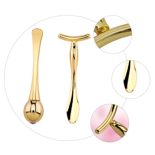SKISUNO Doppelseitiger Gesichtsmaske Löffel und T Förmiger Stick Set für Augenmassage Tragbares Massagegerät Blutzirkulation und Reduzierung von Augenringen Teilig Zinklegierung Gold SKISUNO Doppelseitiger Gesichtsmaske Löffel und T Förmiger Stick Set für Augenmassage Tragbares Massagegerät Blutzirkulation und Reduzierung von Augenringen Teilig Zinklegierung Gold von SKISUNO