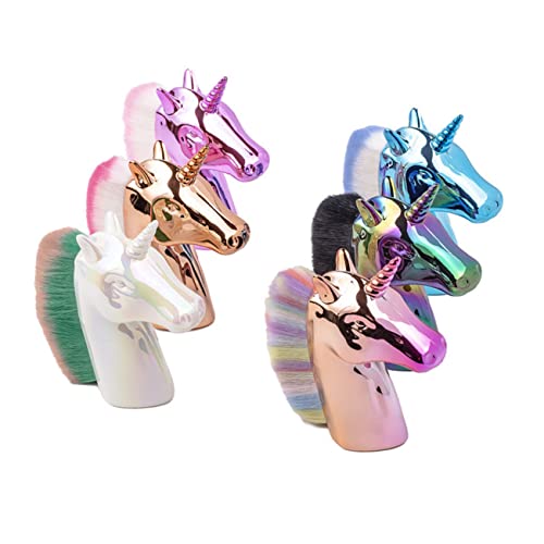 SKISUNO Einhorn-form Pinsel Kosmetikpinsel Für Make-up Puder-rougepinsel Mit Goldenem Griff Und Rosa Borsten Beutelverpackung Für Frauen Und Mädchen von SKISUNO