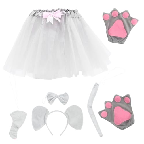 SKISUNO 1satz Elefantenkostüm-accessoires Elefantenschwanz Ohr-headband Für Cosplay Geburtstagsfeiern Und Bühnenaufführungen Tierische Kostüm-requisiten Für Auffällige Auftritte von SKISUNO