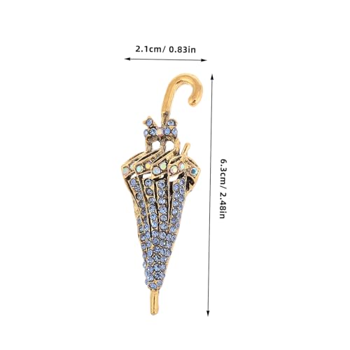 SKISUNO Elegante Regenschirm brosche mit Funkelnden Strasssteinen Stilvolle Anstecknadel aus Robustem Zinklegierung Modischer Schalclip für Damen und Herrenanzüge Bezauberndes Accessoire von SKISUNO