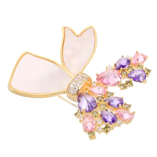 SKISUNO Elegante Schmetterling-Brosche mit Funkelnden Strasssteinen Modische Anstecknadel für Damenmäntel und Kleider Vielseitiges Schmuck-Accessoire für Hochzeit Geburtstag und Besondere von SKISUNO