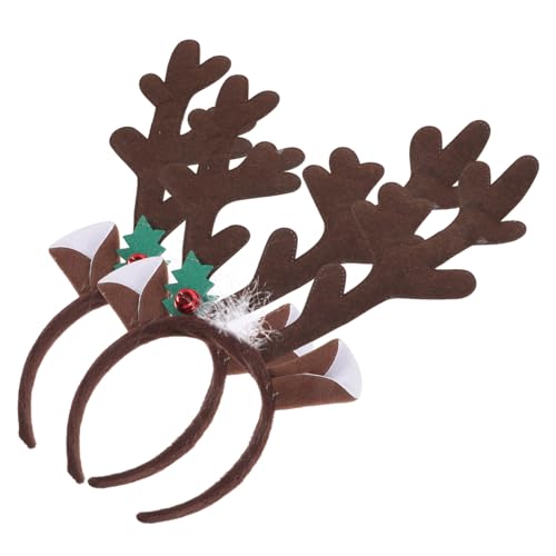 SKISUNO Entzückendes Stirnband Weihnachts Elchgeweih Stirnbänder Glitzer Renohrgeweih Stirnband Weihnachtskopfkleid Multifunktionskopfkleid Haarreifen Kopfbedeckung Kostüm Haarschmuck Foto von SKISUNO