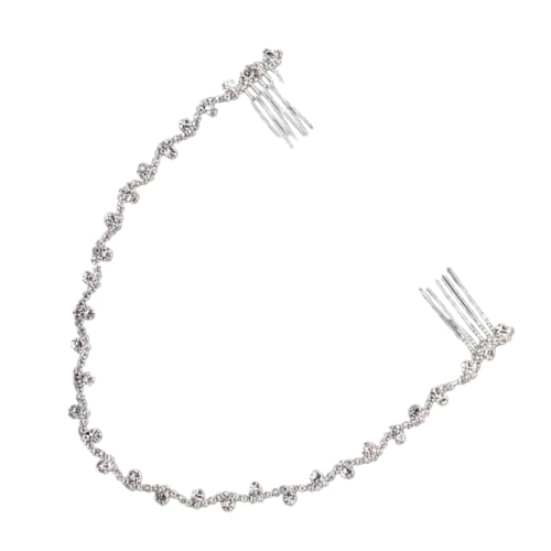 SKISUNO Braut Haarkamm Stirnband Kette Haarschmuck Kopfschmuck Dekoration Für Hochzeit Heimkehrer Jubiläum Geburtstag von SKISUNO