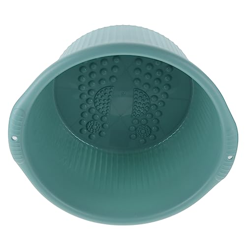 SKISUNO Fußbadewanne aus Robustem PP Rutschfestes Fußsoak Becken mit Massagefunktion Fördert Blutzirkulation Entspannend für Männer und Frauen Fußpflege für Zuhause und Familie Grün von SKISUNO