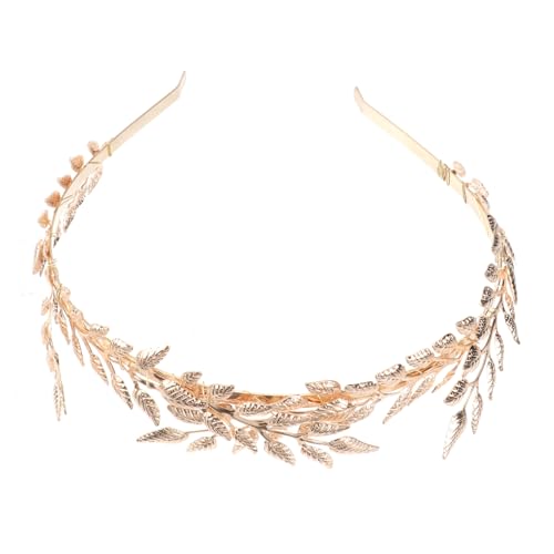 SKISUNO Goldener Haarreif mit Blattdesign Stilvolles Hochzeits Haaraccessoire Leichtes und Komfortables Haarschmuckstück für Braut Damen und Festliche Anlässe von SKISUNO