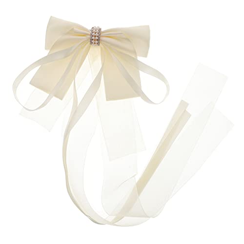 SKISUNO Große Schleifen-haarspange Für Damen Elegante Haarklammer Mit Rippendekor Für Hochzeit Abschlussball Und Alltag Stilvolle Haaraccessoires Für Bräute Und Mädchen von SKISUNO