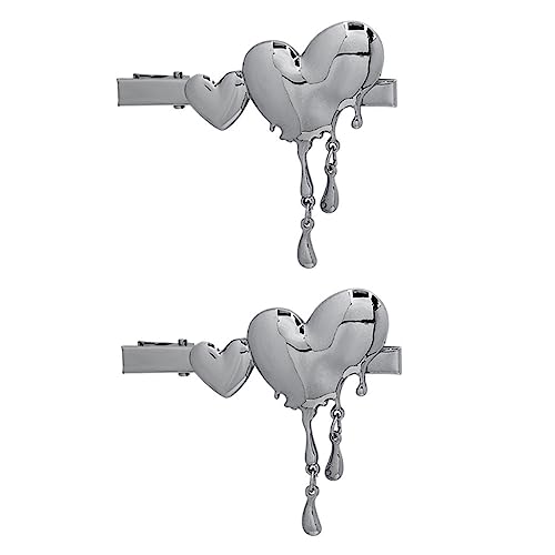 SKISUNO 2stücke Dekorative Haarnadeln Metallische Herz-haarspangen Tragbare Haarklammern Für Damen Vielseitiges Haaraccessoire Für Verschiedene Frisuren Für Besondere Anlässe Und von SKISUNO