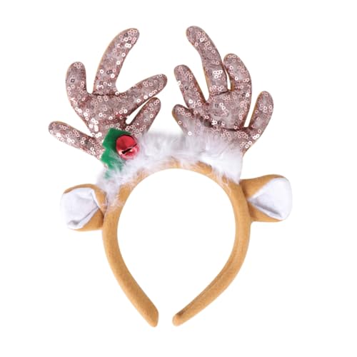SKISUNO Schneeflocke Haarreifen Geweih Haar Bands Weihnachten Stirnband Glocken Kopfschmuck Angenehm Tragen Leichtes Material Junge Mädchen Mädchen Kreativ von SKISUNO