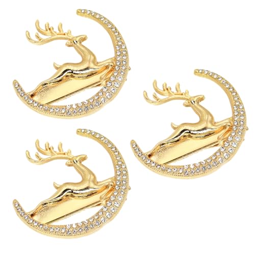 SKISUNO 3stücke Rhinestone Haarspangen Metallische Rehkitz Haarklammern Für Damen Elegante Haaraccessoires Für Hochzeiten Und Besondere Anlässe Goldfarbene Clips Für Jeden Look von SKISUNO