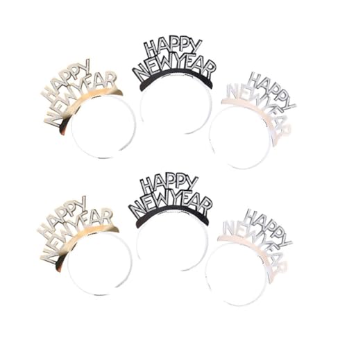 SKISUNO 12 Stück Neujahrs-kopfschmuck Mit Buchstaben-design Haarbänder Aus Papier Party-haarschmuck von SKISUNO