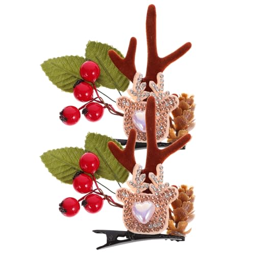 SKISUNO 2stücke Weihnachts-haarclips Mit Rentiergeweih-design Niedliche Haarspangen Für Mädchen Haaraccessoires Für Festliche Anlässe Und Partys von SKISUNO