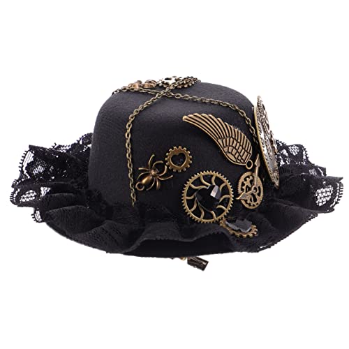 SKISUNO Steampunk Hut Haarnadel Aus Kunststoff Für Herren Retro Performance Accessoires Kleine Hut Zubehör Mit Getriebe Design von SKISUNO