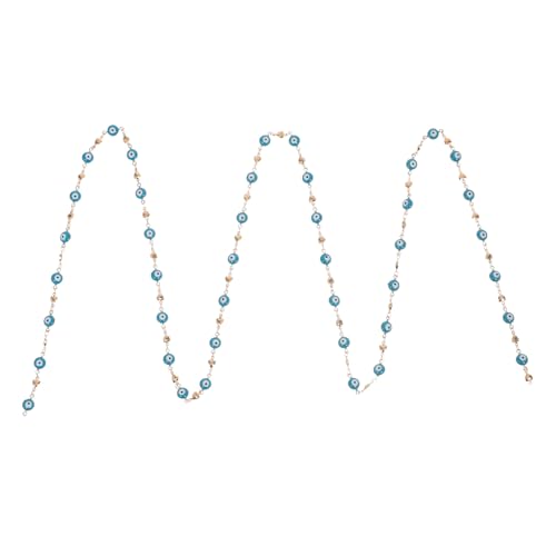 SKISUNO Kupferkette mit Blauem Bösen Auge und Herzanhänger DIY Schmuckkette zum Basteln von Armbändern Halsketten Ohrringen Modische Handgefertigte Schmuckperlenkette von SKISUNO