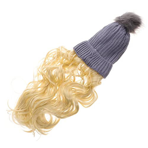 SKISUNO Lange Perücke Hut Für Damen Realistische Haar Perücke Winter Hut Mit Befestigten Haaren Weicher Und Bequemer Haar Zubehör Für Täglichen Gebrauch von SKISUNO