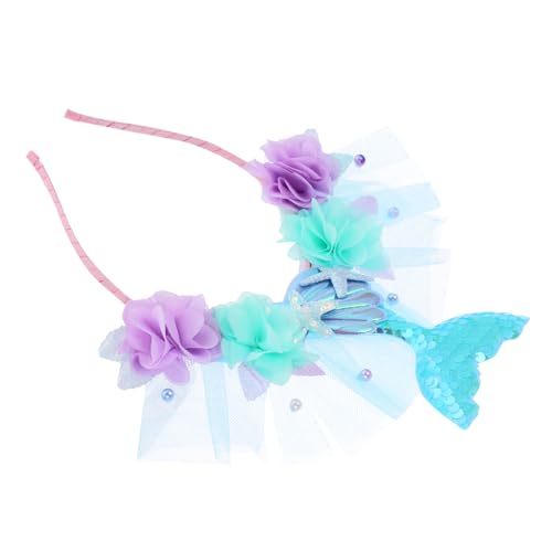 SKISUNO Meerjungfrau Haarreif für Mädchen Glitzerndes Cosplay Stirnband aus Sicheren Materialien und Leichtes Design für Kostümpartys und Festivals Einzigartiges Haaraccessoire für von SKISUNO