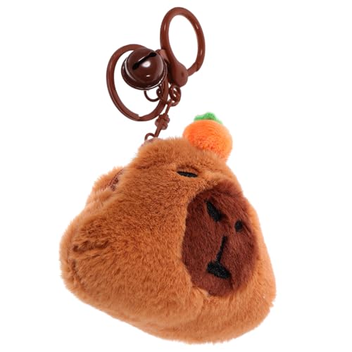 SKISUNO Mini Plüsch Münzgeldbörse mit Capybara Tiermotiv Weiche Kuschelhülle Tragbare Geldbörse für Mädchen Inklusive Schlüsselanhänger Robust und Praktisch für Alltag und Party von SKISUNO