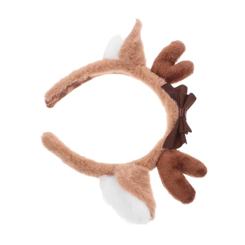 SKISUNO Plüsch Haarband Mit Hirschohren Für Damen Dekoratives Kopfschmuck Weihnachts Und Party Zubehör Einheitsgröße Bequemes Haarzubehör von SKISUNO