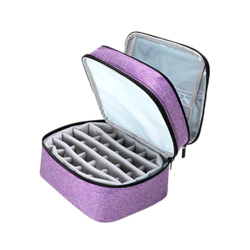 SKISUNO Nail Polish Organizer Tasche Doppelschichtiger Aufbewahrungssack Für Nagellack Und Zubehör Tragbar Mit Fächern Für Kosmetik Und Öle von SKISUNO