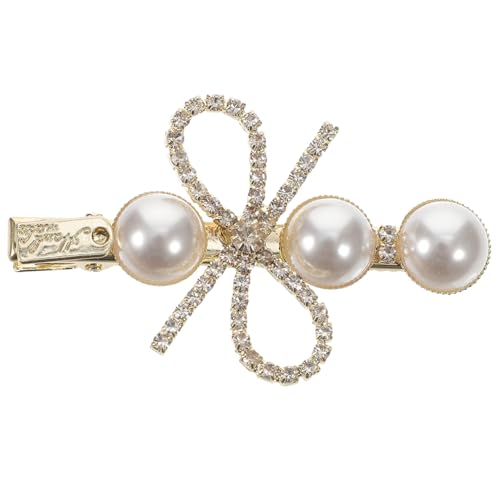 SKISUNO Perlen haarclip mit Funkelnden Strasssteinen Eleganter Haarschmuck für Damen und Mädchen Vielseitige Haarspange Passend zu Verschiedenen Frisuren für Hochzeit Party und Alltag von SKISUNO