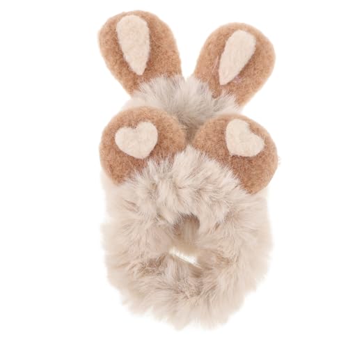 SKISUNO 2stücke Kopfschmuck Hase Ohren Plüsch Haargummi Haarseil Pferdeschwanzhalter Dekorativ Mädchen Frisur Accessoire Hochzeit Geburtstag Party von SKISUNO