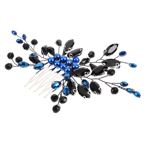 SKISUNO Retro Hochzeitshaarzubehör funkelnde Kristallhochzeitshaarkamm Haarzubehör für formelle Anlässe Brautschmuck aus Kristall Hochzeit Brautkopfbedeckung Brautkamm Retro-Haarkämme Blau von SKISUNO