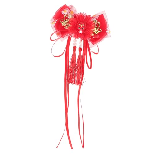 SKISUNO Roter Chinesischer Quasten haarschmuck mit Traditionellem Design Eleganter Haarclip für Mädchen Geeignet für Frühlingsfest Hanfu Kleider und Festliche Anlässe von SKISUNO