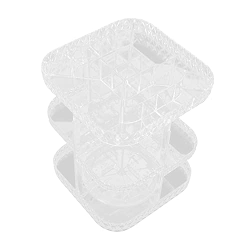 SKISUNO Rotierende Kosmetik Aufbewahrungsbox aus Transparentem Drehbarer Makeup Organizer mit Mehrschichtigem Design für Schminktisch und Desktop Langlebig und Praktisch zur Hautpflege von SKISUNO