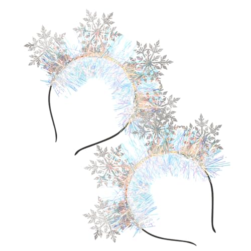 SKISUNO 2 Stück Schneeflocken Stirnband Weihnachtskopfschmuck Haarschmuck Für Party Dekorativ SKISUNO 2 Stück Schneeflocken Stirnband Weihnachtskopfschmuck Haarschmuck Für Party Dekorativ von SKISUNO