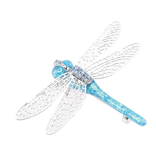 SKISUNO Silberne Libellen brosche mit Zirkonia Modische Anstecknadel für Damen Elegante Schmuckbrosche als Geschenkidee zum Geburtstag und Muttertag Vielseitig für Kleidung und Abendmode von SKISUNO