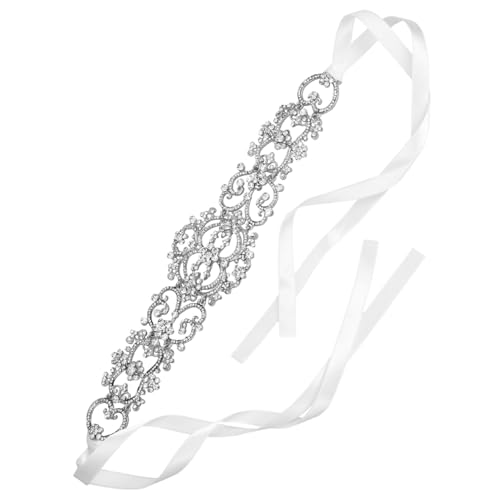 SKISUNO Hochzeitshaarband Mit Strasssteinen Stirnband Für Braut Schleifendesign Anpassbar Fest Haltend Als Geeignet von SKISUNO