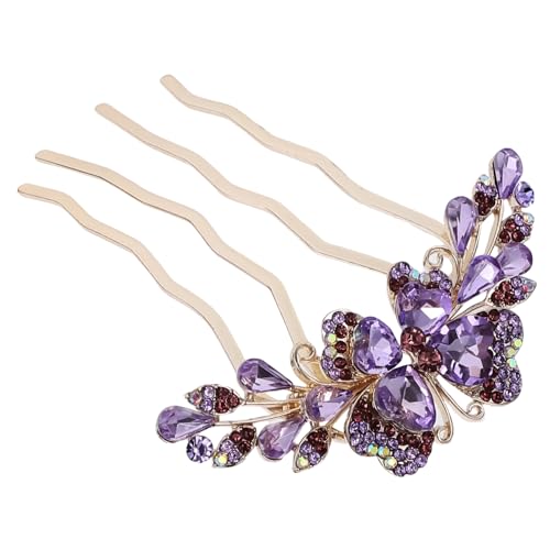 SKISUNO Strass Haarkamm Dutt Haarspange für Hochzeit Damen Haarschmuck Braut Vintage Rhinestone Haarclip Leicht Kompakt Langlebig von SKISUNO