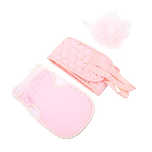 SKISUNO Bad Handtuch 3 Stück Duschhandschuhe aus Komfortablem Material Rückenstreifen Badetuch für Sanftes Peeling für Körperpflege von SKISUNO